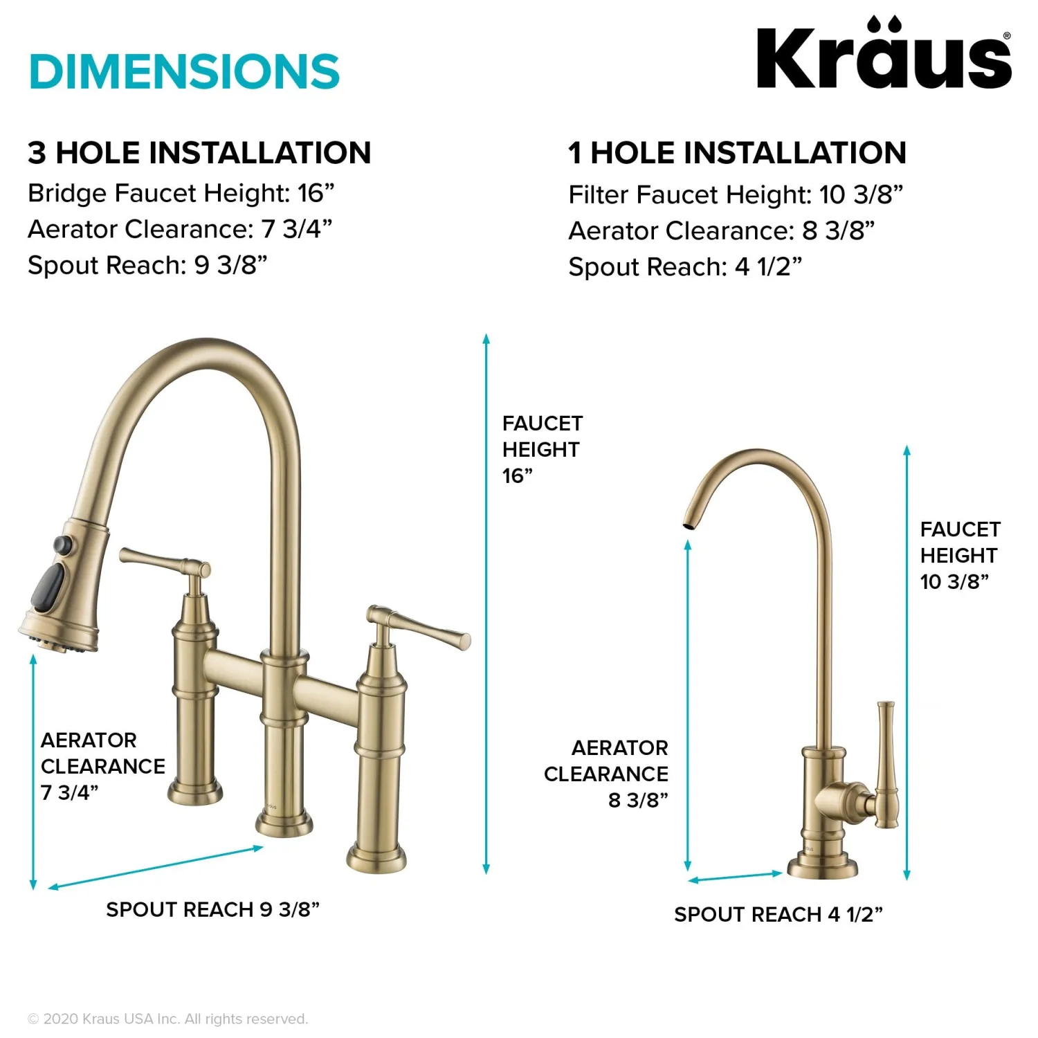 Outlet Allyn Transitional Bridge Kitchen Faucet & Water Filter Faucet in Brushed Gold Water Filter Faucets|Bridge Faucets