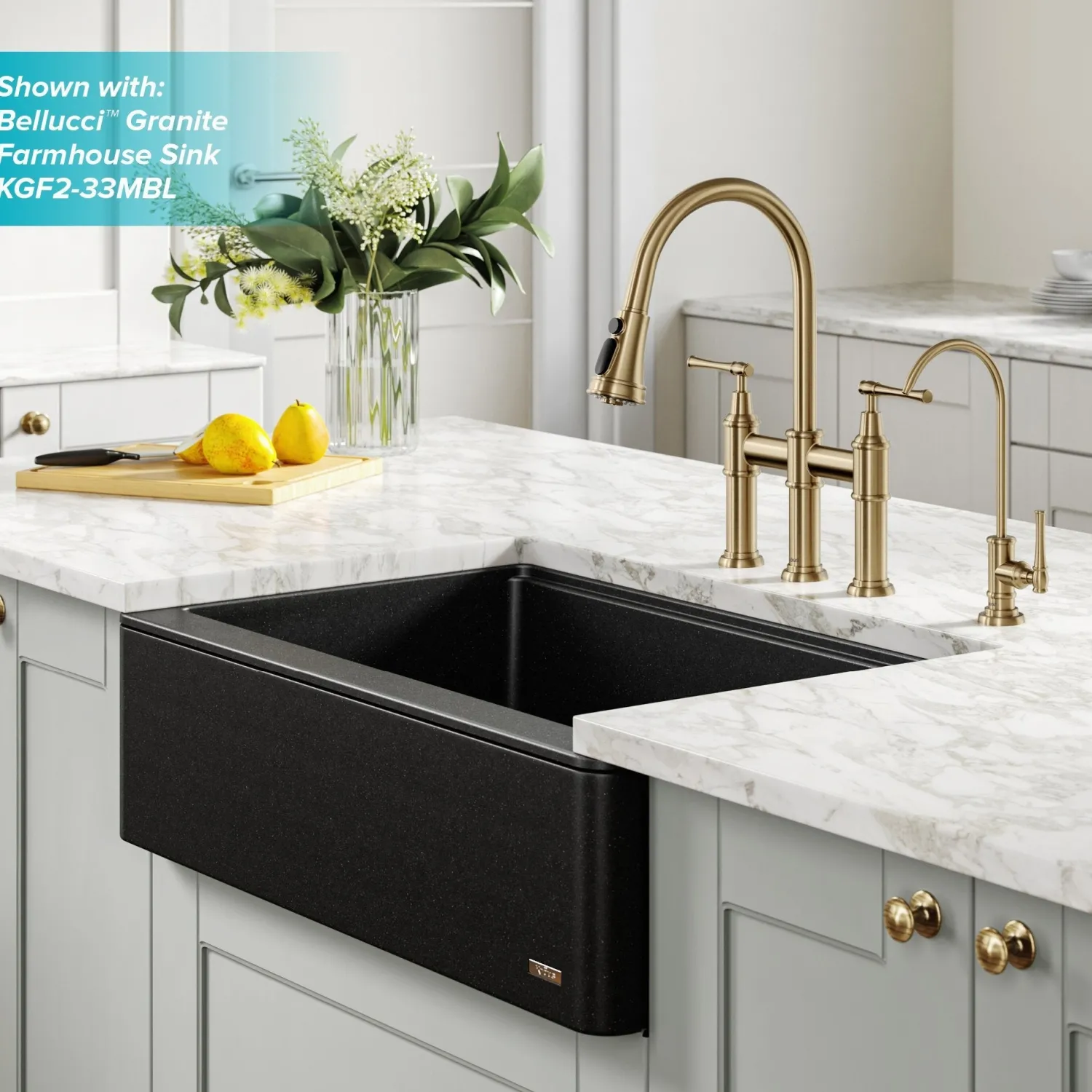 Outlet Allyn Transitional Bridge Kitchen Faucet & Water Filter Faucet in Brushed Gold Water Filter Faucets|Bridge Faucets