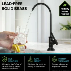 Sale Allyn Transitional Bridge Kitchen Faucet & Water Filter Faucet in Matte Black Water Filter Faucets|Bridge Faucets