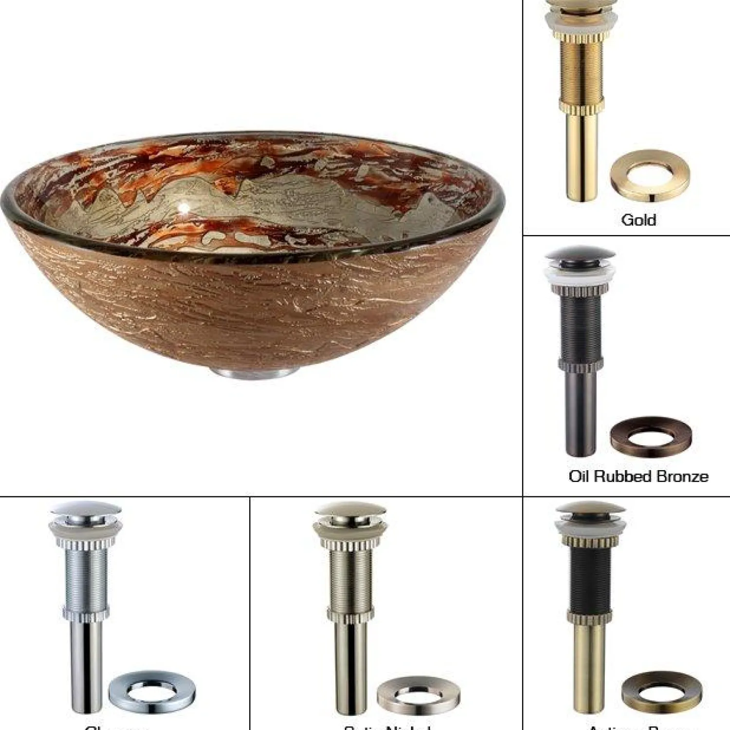 Sale Ares Glass Vessel Bathroom Sink with PU-MR Above Counter / Vessel Sinks