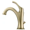 Arlo Brushed Gold Basin Bathroom Faucet with Lift Rod Drain and Deck Plate Single Hole