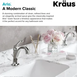 Arlo Brushed Gold Basin Bathroom Faucet with Lift Rod Drain and Deck Plate Single Hole