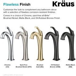 Arlo Brushed Gold Tall Vessel Bathroom Faucet with Pop-Up Drain Vessel Faucets