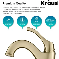 Arlo Brushed Gold Tall Vessel Bathroom Faucet with Pop-Up Drain Vessel Faucets
