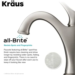 Sale Arlo Single Handle Basin Bathroom Faucet in Spot-Free all-Brite Brushed Nickel Single Hole