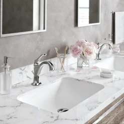 Hot Arlo Single Handle Bathroom Faucet with Lift Rod Drain and Deck Plate in Chrome Single Hole