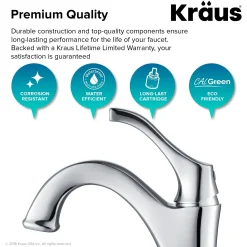 Hot Arlo Single Handle Bathroom Faucet with Lift Rod Drain and Deck Plate in Chrome Single Hole