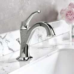 Hot Arlo Single Handle Bathroom Faucet with Lift Rod Drain and Deck Plate in Chrome Single Hole