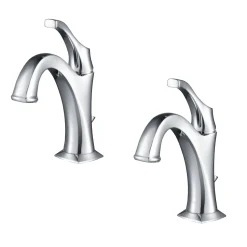 Hot Arlo Single Handle Bathroom Faucet with Lift Rod Drain and Deck Plate in Chrome Single Hole