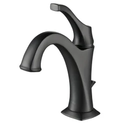 Clearance Arlo Single Handle Bathroom Faucet with Lift Rod Drain and Deck Plate in Matte Black Single Hole