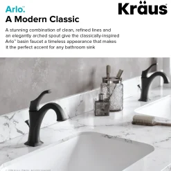 Clearance Arlo Single Handle Bathroom Faucet with Lift Rod Drain and Deck Plate in Matte Black Single Hole