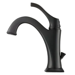 Clearance Arlo Single Handle Bathroom Faucet with Lift Rod Drain and Deck Plate in Matte Black Single Hole