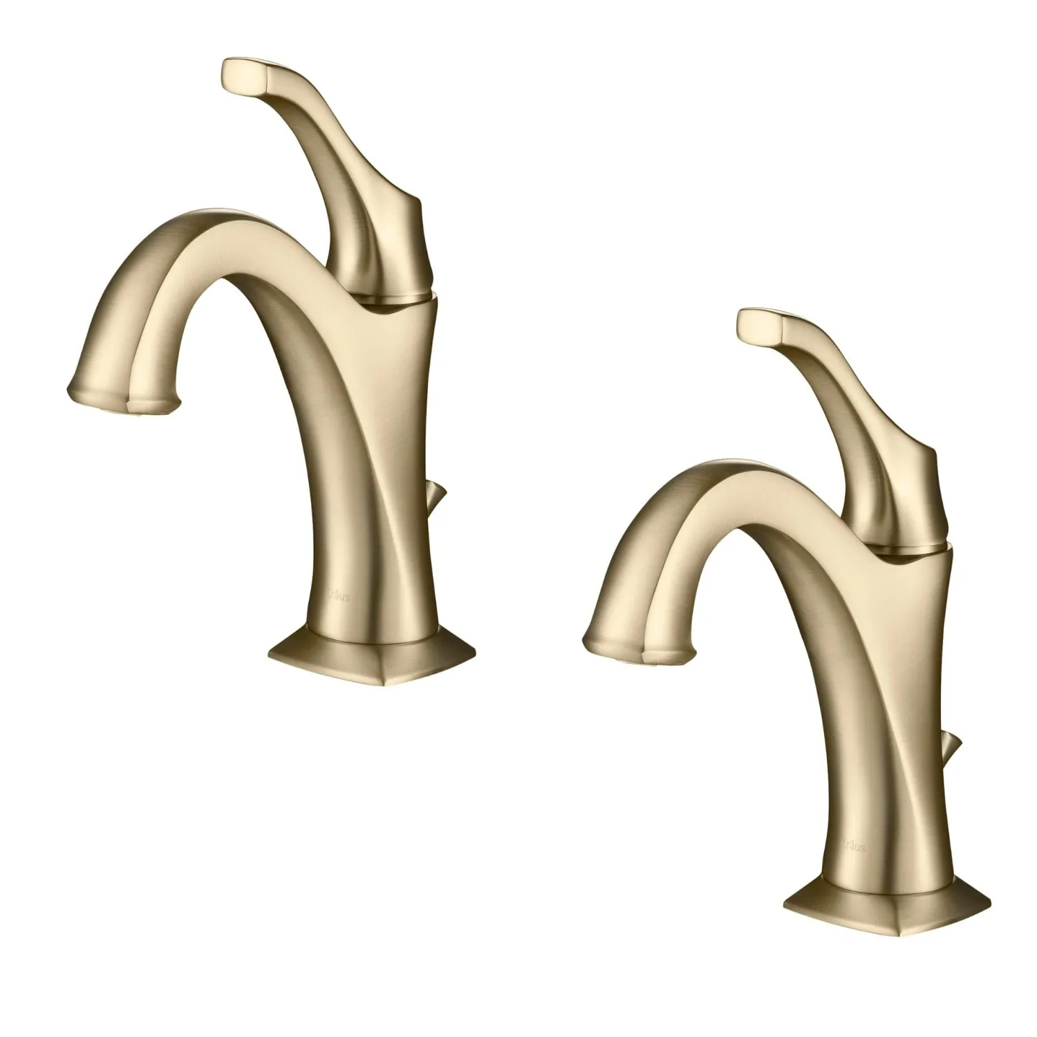 Hot Arlo Single Handle Bathroom Faucet with Lift Rod Drain and Deck Plate in Brushed Gold Single Hole