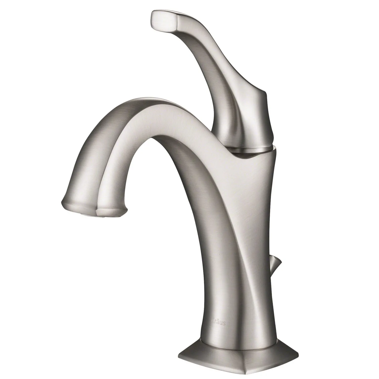 Hot Arlo Single Handle Bathroom Faucet with Lift Rod Drain and Deck Plate in Spot Free Stainless Steel Single Hole