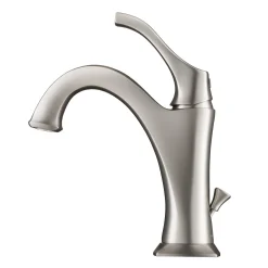 Hot Arlo Single Handle Bathroom Faucet with Lift Rod Drain and Deck Plate in Spot Free Stainless Steel Single Hole