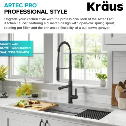 Outlet Artec Pro Commercial Style Single Handle Kitchen Faucet with Pot Filler in Matte Black Single Hole