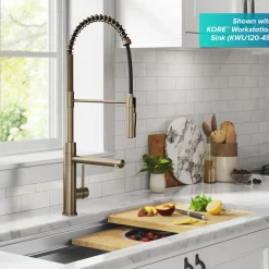 Artec Pro Commercial Style Single Handle Kitchen Faucet with Pot Filler in Spot Free Antique Champagne Bronze Single Hole
