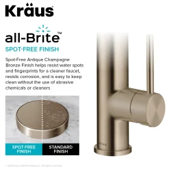 Artec Pro Commercial Style Single Handle Kitchen Faucet with Pot Filler in Spot Free Antique Champagne Bronze Single Hole