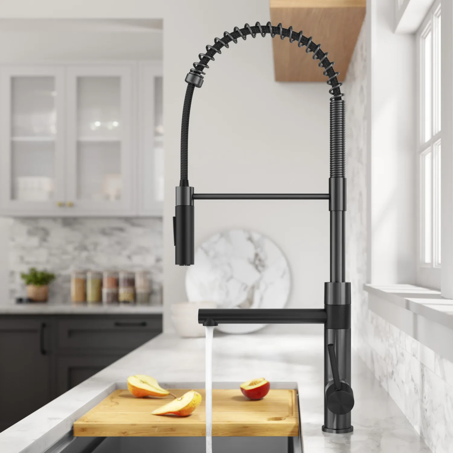 Artec Pro Commercial Style Single Handle Kitchen Faucet with Pot Filler in Matte Black / Spot Free Black Stainless Steel Single Hole