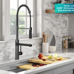 Artec Pro Commercial Style Single Handle Kitchen Faucet with Pot Filler in Matte Black / Spot Free Black Stainless Steel Single Hole