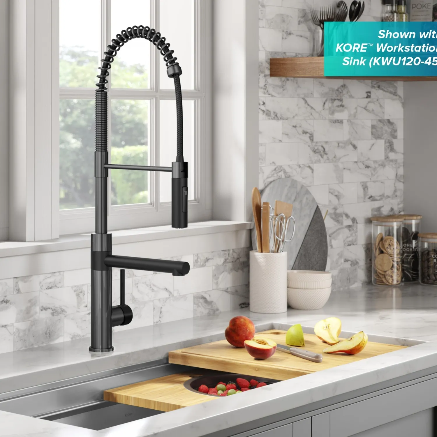 Artec Pro Commercial Style Single Handle Kitchen Faucet with Pot Filler in Matte Black / Spot Free Black Stainless Steel Single Hole