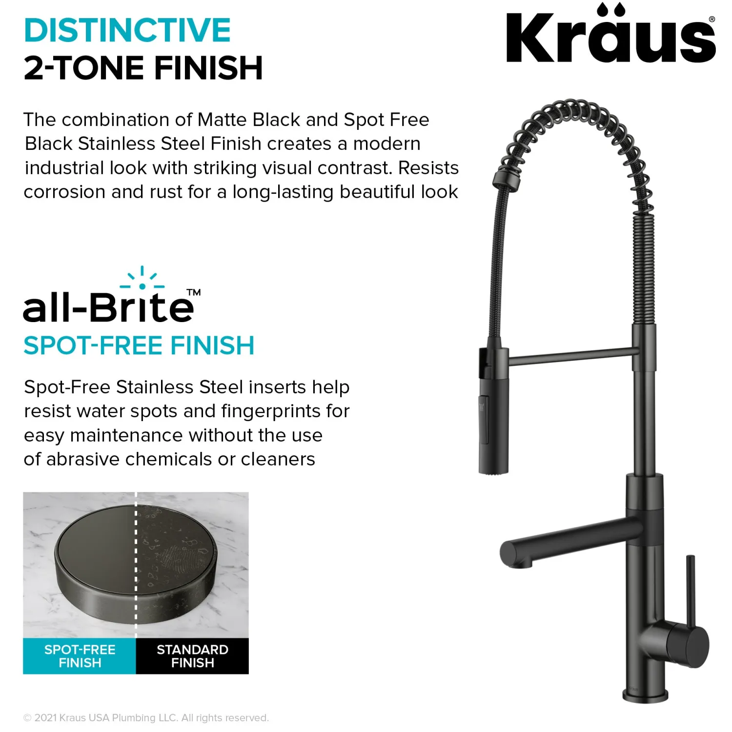 Artec Pro Commercial Style Single Handle Kitchen Faucet with Pot Filler in Matte Black / Spot Free Black Stainless Steel Single Hole