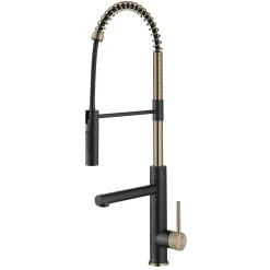 Best  Artec Pro Commercial Style  Single Handle Kitchen Faucet with Pot Filler in Spot Free Antique Champagne Bronze / Matte Black Single Hole