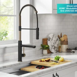 Best  Artec Pro Commercial Style  Single Handle Kitchen Faucet with Pot Filler in Spot Free Antique Champagne Bronze / Matte Black Single Hole