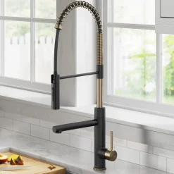 Best  Artec Pro Commercial Style  Single Handle Kitchen Faucet with Pot Filler in Spot Free Antique Champagne Bronze / Matte Black Single Hole