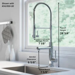 Outlet Artec Pro 2-Function Commercial Style Pre-Rinse Kitchen Faucet in Brushed Gold Single Hole