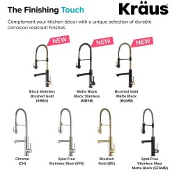 Hot Artec Pro 2-Function Commercial Style Pre-Rinse Kitchen Faucet in Black Stainless/Brushed Gold Single Hole