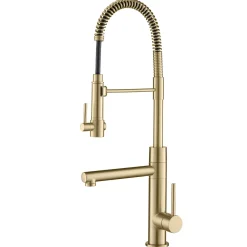 Discount Artec Pro 2-Function Commercial Style Pre-Rinse Kitchen Faucet in Spot Free Antique Champagne Bronze Single Hole