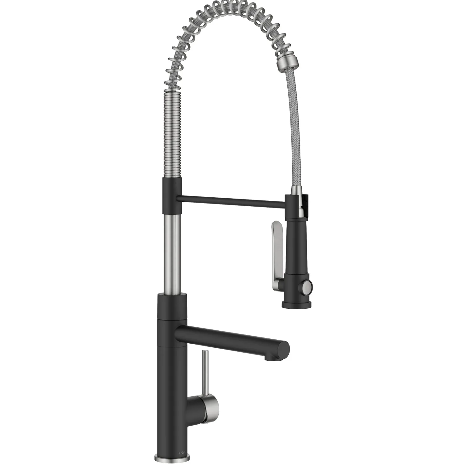 Artec Pro 2-Function Single Handle Pull Down Kitchen Faucet in Spot-Free Stainless Steel & Matte Black Single Hole