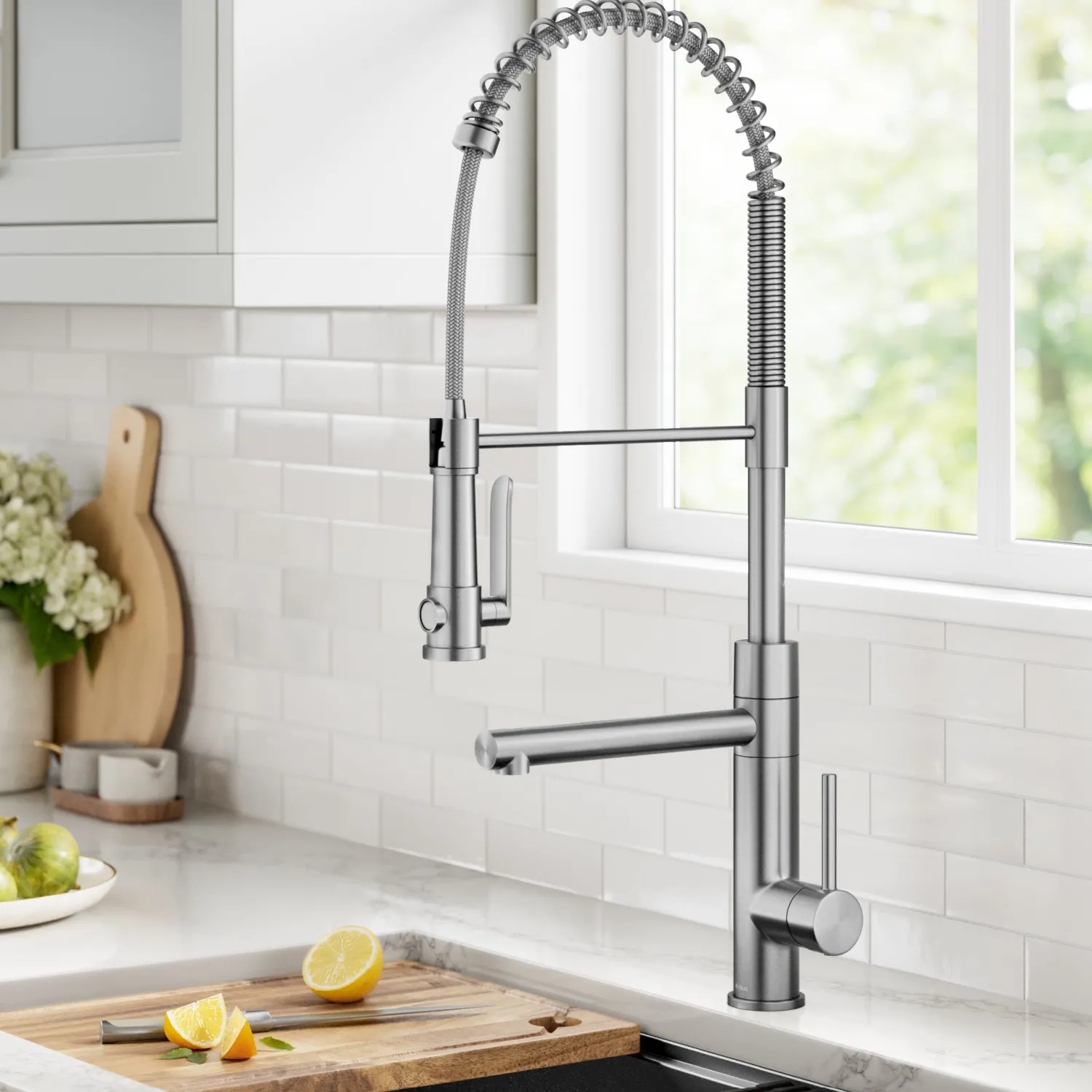 Artec Pro 2-Function Single Handle Pull Down Kitchen Faucet in Spot-Free Stainless Steel Single Hole