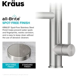 Artec Pro 2-Function Single Handle Pull Down Kitchen Faucet in Spot-Free Stainless Steel Single Hole