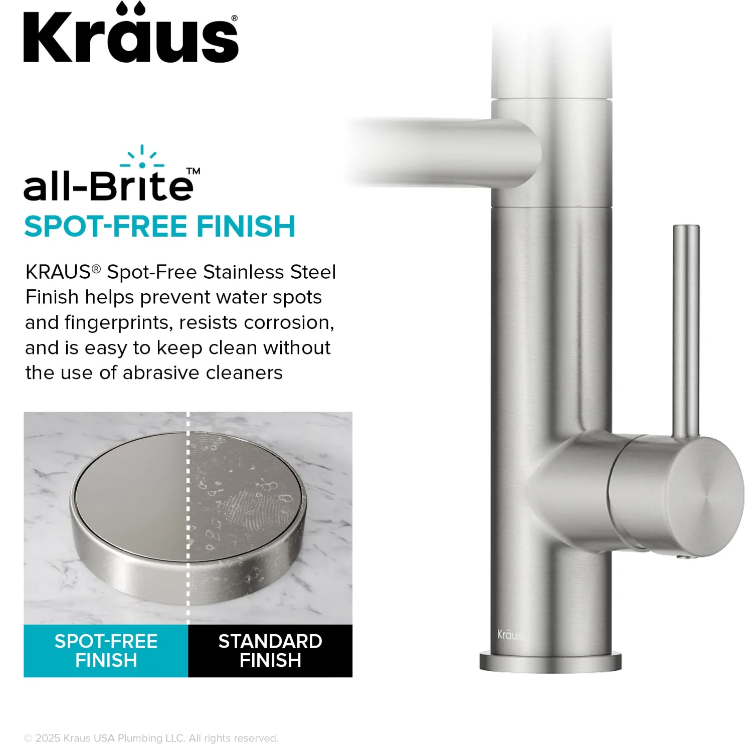 Artec Pro 2-Function Single Handle Pull Down Kitchen Faucet in Spot-Free Stainless Steel Single Hole