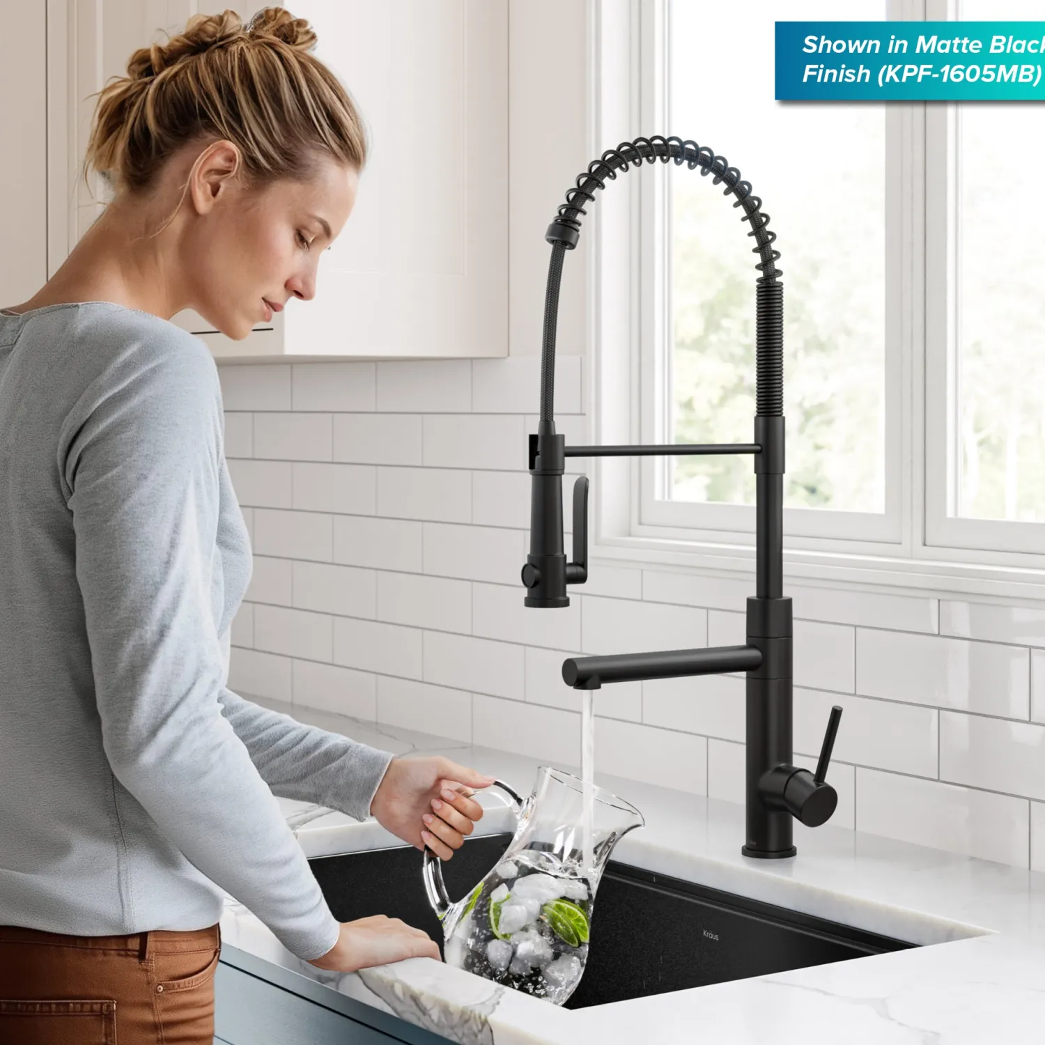 Artec Pro 2-Function Single Handle Pull Down Kitchen Faucet in Spot-Free Stainless Steel Single Hole