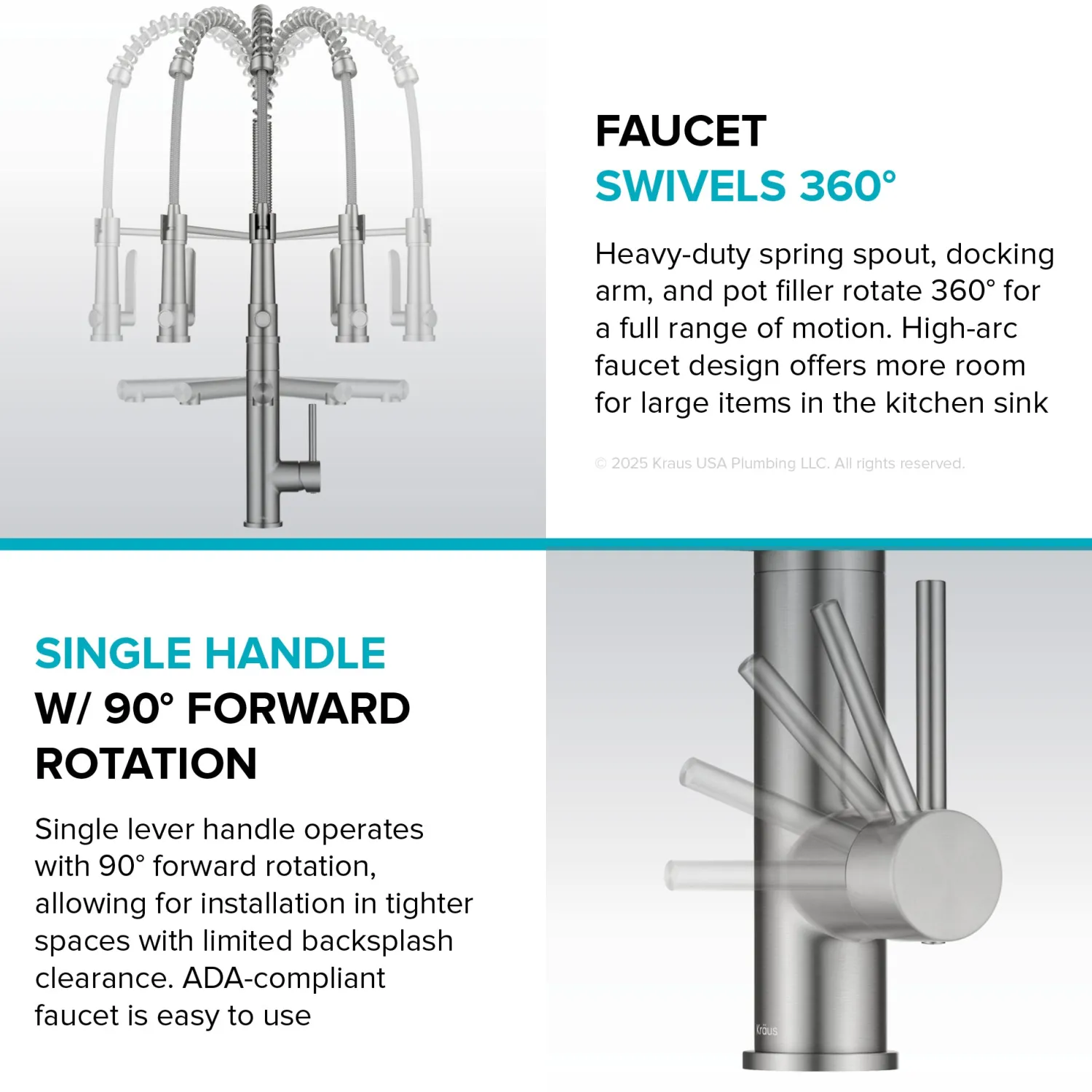 Sale Artec Pro 2-Function Single Handle Pull Down Kitchen Faucet in Brushed Brass Single Hole