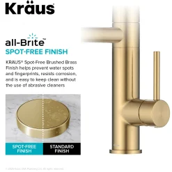 Sale Artec Pro 2-Function Single Handle Pull Down Kitchen Faucet in Brushed Brass Single Hole