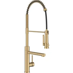 Sale Artec Pro 2-Function Single Handle Pull Down Kitchen Faucet in Brushed Brass Single Hole