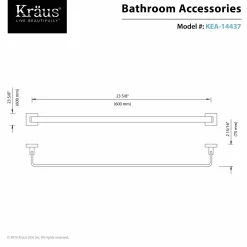 New Aura Bathroom Accessories - Towel Bar 600mm Towel Bars
