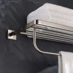 Sale Aura Bathroom Accessories - Bath Towel Rack with Towel Bar Towel Bars