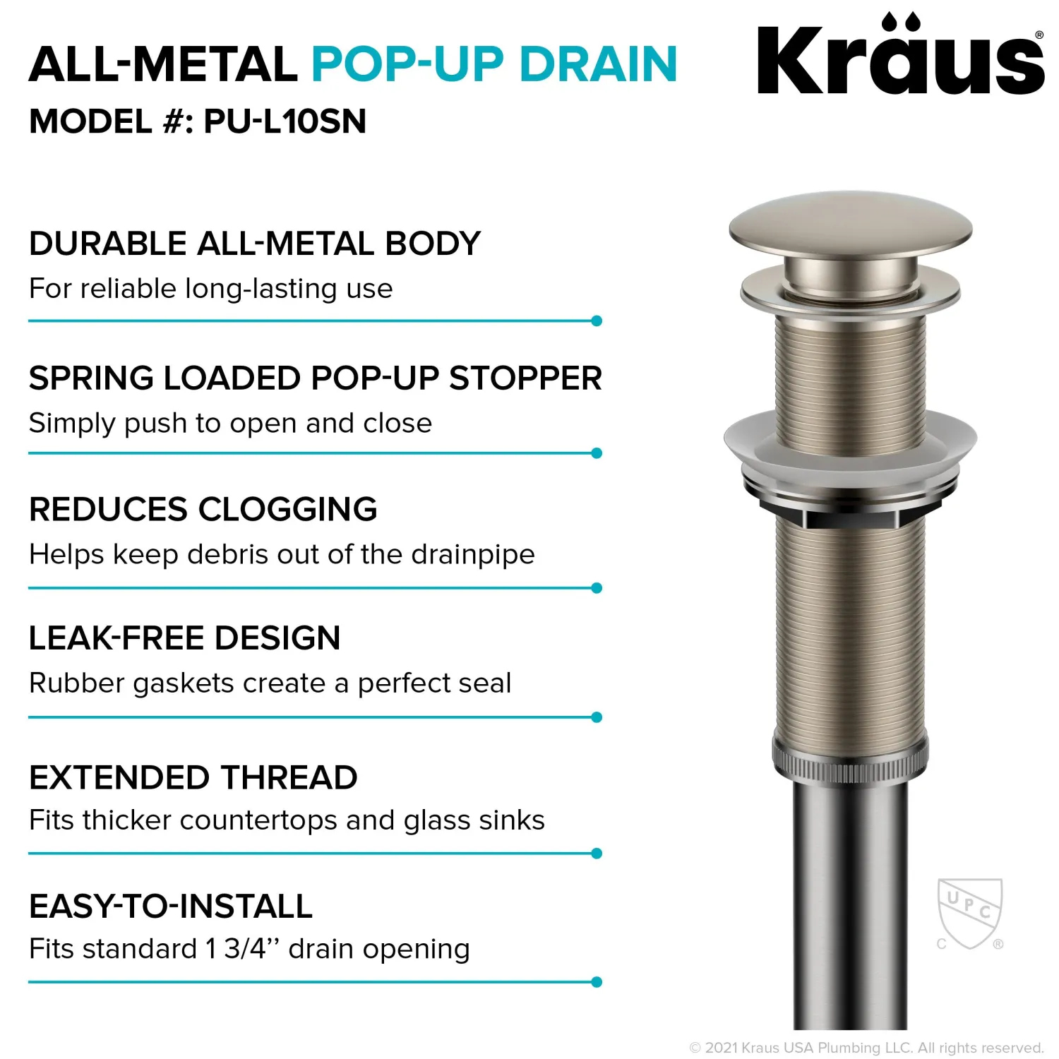 Sale Bathroom Sink Pop-Up Drain with Extended Thread Sink Drains|Overflow Bathroom Sink Drains