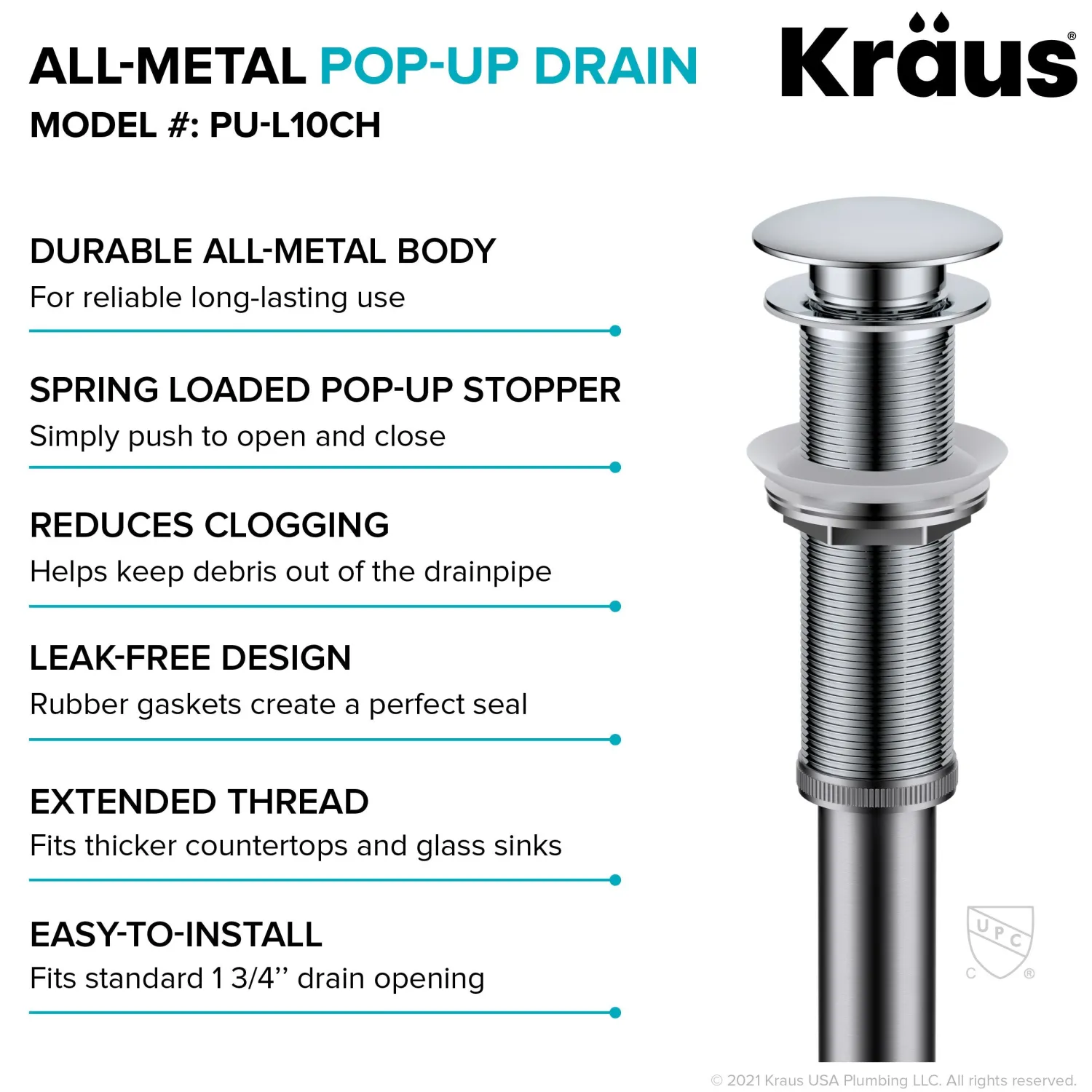 Sale Bathroom Sink Pop-Up Drain with Extended Thread Sink Drains|Overflow Bathroom Sink Drains