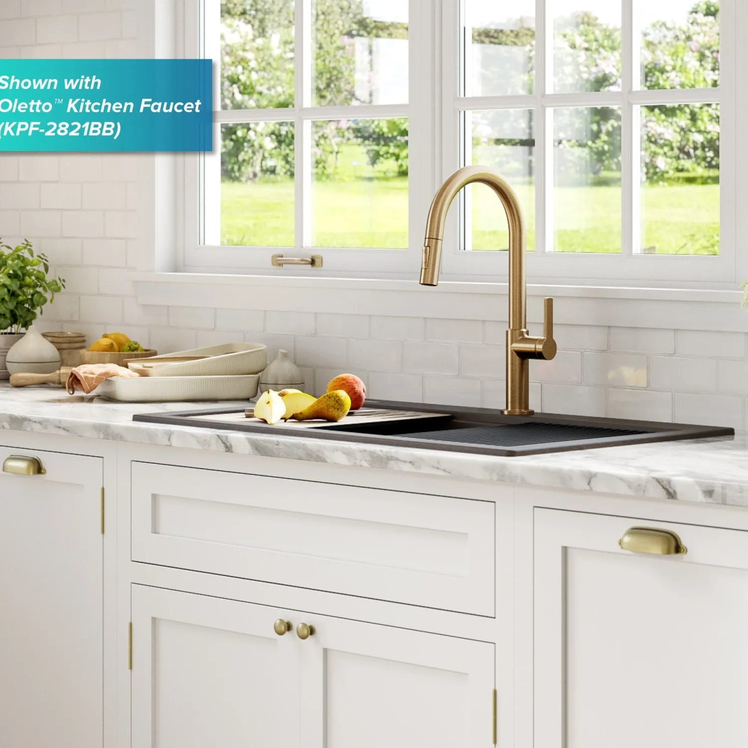 Clearance Bellucci Workstation 33" Drop-In Granite Composite Kitchen Sink with Accessories Drop-In / Top Mount Sinks|Single Bowl Sinks