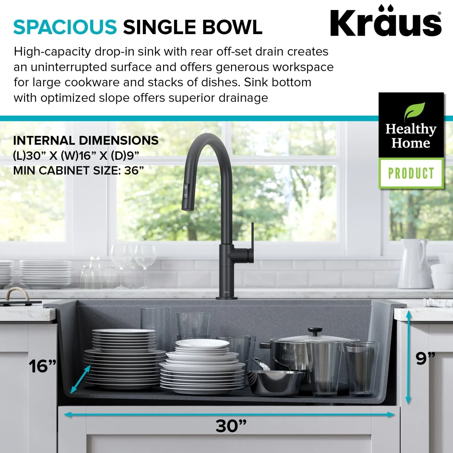 Clearance Bellucci Workstation 33" Drop-In Granite Composite Kitchen Sink with Accessories Drop-In / Top Mount Sinks|Single Bowl Sinks
