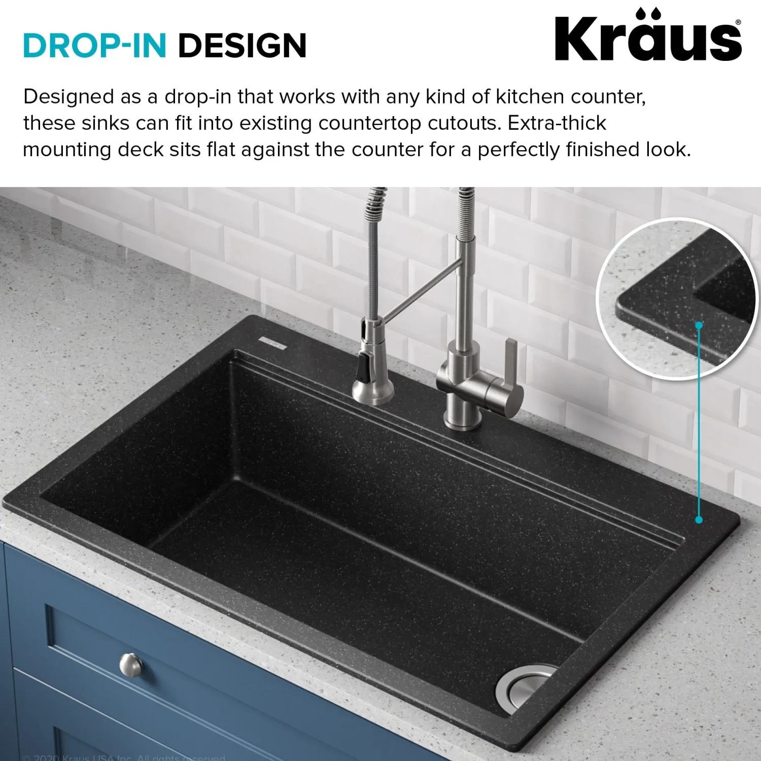 Clearance Bellucci Workstation 33" Drop-In Granite Composite Kitchen Sink with Accessories Drop-In / Top Mount Sinks|Single Bowl Sinks