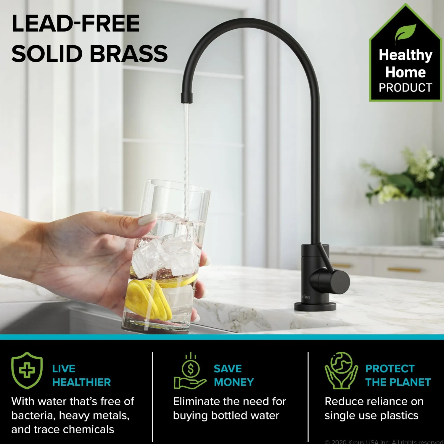Discount Bolden Commercial Style Pull-Down Kitchen Faucet and Purita Water Filter Faucet Combo in Matte Black Single Hole|Water Filter Faucets