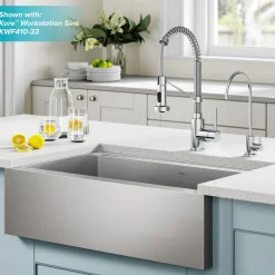 Outlet Bolden Commercial Style Pull-Down Kitchen Faucet and Purita Water Filter Faucet Combo in Chrome Single Hole|Water Filter Faucets