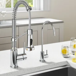 Outlet Bolden Commercial Style Pull-Down Kitchen Faucet and Purita Water Filter Faucet Combo in Chrome Single Hole|Water Filter Faucets